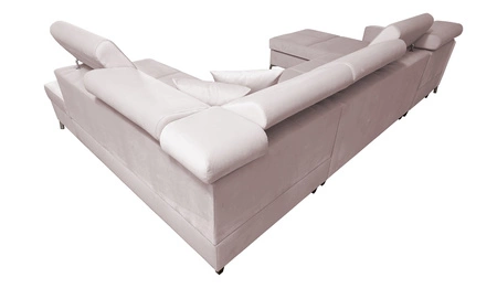 Nausa VI rohová sedací souprava s funkcí spaní grafitová levá stylová rohová sedací souprava do obývacího pokoje s pohodlnou povrchovou úpravou měkká sametová látka