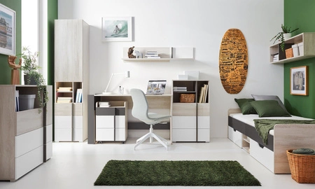 Komoda Remona 60 cm dub wilton bílá / bílá ideální komoda do pokoje pro mládež použitelný moderní design