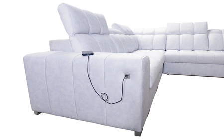 Rohová sedačka s funkcí spaní Luigi III světle béžová levá pohodlná rohová sedačka do obývacího pokoje ideální pro každodenní relaxaci