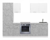 Kuchyňská sestava Toni 260 cm bílá / světlý beton vypadá skvěle v moderních interiérech