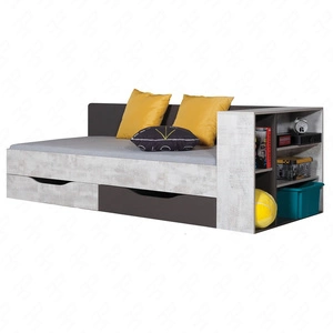 Postel Tablo 90x200 cm se zásuvkami a nástavcem Tablo 90x200 cm grafit / enigma ideální do dětských a teenagerských pokojů hrany postele zakončené speciální dýhou