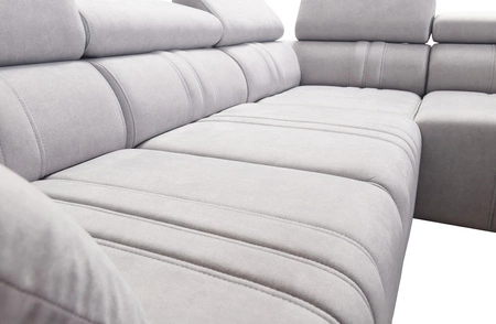 Rohová pohovka s funkcí spaní Castel XI béžová pravá strana pohodlná rohová pohovka s úložným prostorem na lůžkoviny odolná látka