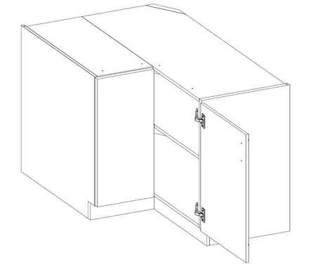 Rohová sestava kuchyňského nábytku Lumia 230x370 cm lesklá čela styl skříněk se hodí do interiéru každé kuchyně