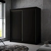 Posuvná skříň Kristo 200 cm černá ergonomická a velmi funkční šatní skříň v moderní podobě s geometrickými tvary