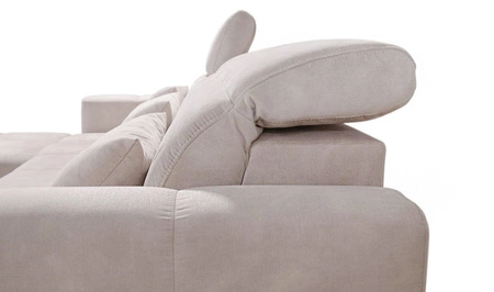 Rohová rozkládací pohovka s funkcí spaní Laredo šedý jasan levá pohodlná a stylová rohová rozkládací pohovka s kontejnerem na lůžkoviny