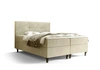 Béžová kontinentální postel Melba 140x200 v moderním skandinávském stylu s výrazným čelem