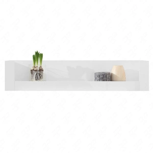 Police Skien 120 cm lesklá bílá moderní designový nábytek kvalitní zpracování hrany police lemované speciální dýhou