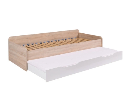 Postel Twins 90x200 cm světlý dub sonoma / bílá ideální manželská postel do dětského pokoje a pokoje pro mládež