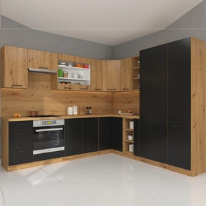 Rohová sestava kuchyňského nábytku Monza 270x235 cm unikátní styl skříněk se hodí do interiéru každé kuchyně