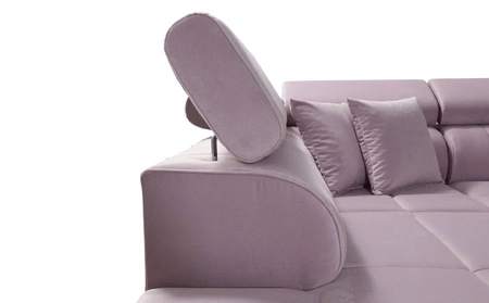 Rohová sedací souprava s funkcí spaní Nausa VI světle hnědá pravá strana stylová rohová sedací souprava s pohodlnou povrchovou úpravou měkká sametová látka