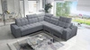 Rohová sedačka s funkcí spaní Luigi III šedá pravá pohodlná rohová sedačka do obývacího pokoje ideální pro každodenní relaxaci