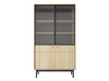 Vitrína Modesta 104 cm dubová linea elegantní vitrína do obývacího pokoje s minimalistickým designem rýhované tvrzené sklo