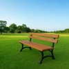 Zahradní lavička 150 cm FIEM-04-LM-150 městská litinová s opěradlem z olšového dřeva lakovaná