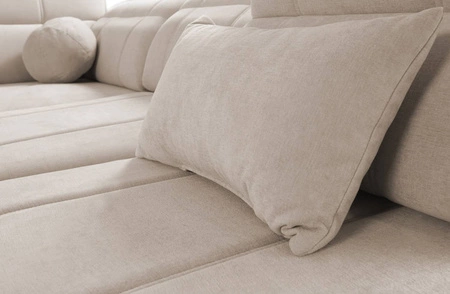 Rohová sedací souprava s funkcí spaní Cetara IV hnědá levá strana stylový rohový design s posuvnými opěradly dvě nádoby na lůžkoviny