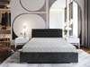 Čalouněná postel Bauru 140x200 v grafitovém provedení s úložným boxem v moderním skandinávském stylu s prošívaným podhlavníkem s krystaly