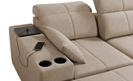 Rohová pohovka s funkcí spaní Tesalia VI šedá levá Moderní a pohodlná rohová pohovka s funkcí posuvného opěradla