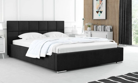 Čalouněná postel Costa 160x200 černá stylová postel s úložným prostorem na lůžkoviny pohodlný podhlavník zaujme svým elegantním designem