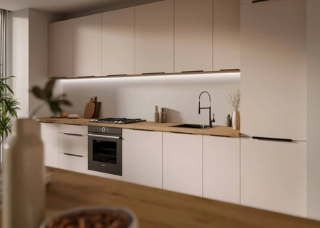 Sada kuchyňského nábytku Soela 390 cm perfektní kuchyňské skříňky pro moderní uspořádání jemné a přírodní barvy