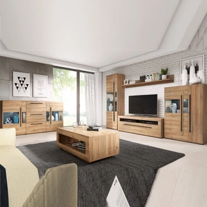 Sestava nábytku do obývacího pokoje Dub Tulsa vnuk mimořádný a praktický nábytek atraktivní z hlediska vizuálního i funkčního