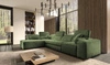 Rohová sedací souprava s funkcí spaní Viano XI zelená levá módní a stylová rohová sedací souprava s nastavitelnými opěrkami hlavy dekorativní polštáře
