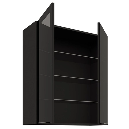 Kuchyňská nástěnná skříňka černá 80 GS-90 2F kovové hrany úchytek skříňka odolná proti páře vysoké teplotě a rozlití tekutin