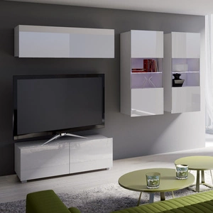 Nástěnná skříňka Apulia XII bílý lesk Výjimečně stylová nástěnná skříňka s jednoduchými nábytkovými díly, která se hodí do každého interiéru