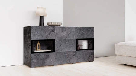 Komoda Baros 132 cm schiefer moderní tvary v jedinečném stylu
