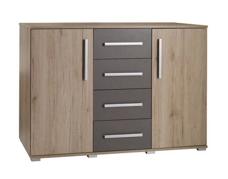 Komoda Dione 130 cm san remo světlý / jasan moderní designový nábytek hrany komody se speciální ABS dýhou
