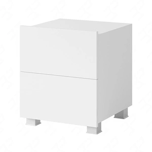 Noční stolek se zásuvkami Apulia bílý lesk s možností zavěšení minimalistický design jednoduchý tvar ideální stolek do ložnice