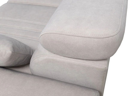 Rohová sedačka s funkcí spaní Castel XII grafitová levá strana stylová a pohodlná rohová sedačka do obývacího pokoje funkční nastavitelné opěrky hlavy