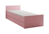 Jednoduchá postel 80x200 cm pudrově růžová pohodlná a praktická postel do dívčího pokoje s vysokým čelem