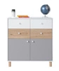 Zásuvková komoda Beja 85 cm bílá / dub artisan / šedá ideální do pokoje pro mládež funkční a prostorná
