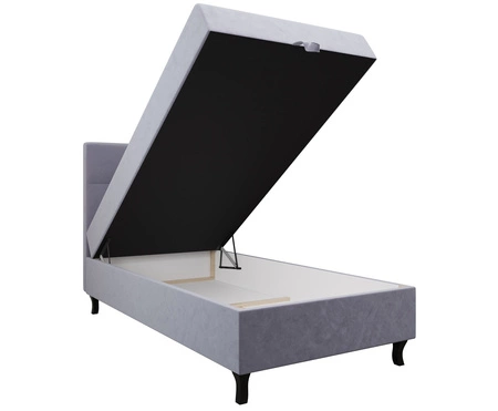 Kontinentální postel Melba 120x200 modrá v moderním skandinávském stylu s čalouněným čelem postel s úložným boxem