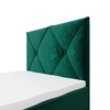 Kontinentální postel Arvada 120x200 lahvově zelená v moderním skandinávském stylu s čalouněným čelem postele s úložným boxem