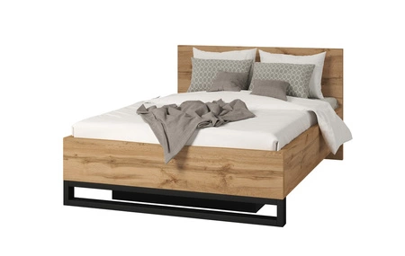 Postel Halle S 140x200 s úložným prostorem na lůžkoviny dub wotan stylový design ideální postel do ložnice vysoká kvalita zpracování
