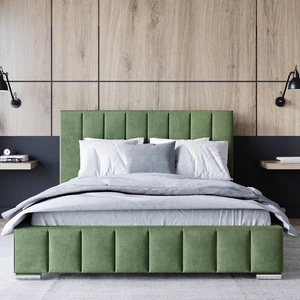 Čalouněná postel Insam 140x200 mint Stylová postel s úložným prostorem na lůžkoviny Pohodlný podhlavník zaujme svým elegantním designem
