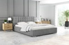 Čalouněná postel Umiky 140x200 světle šedá stylová postel s úložným prostorem na lůžkoviny pohodlný podhlavník zaujme svým elegantním designem