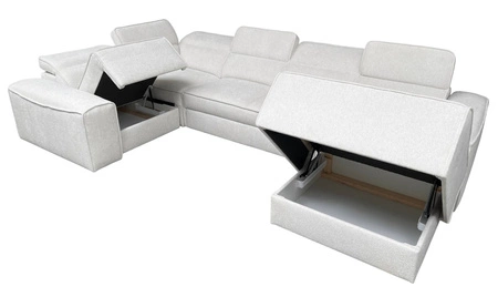 Rozkládací pohovka Viano IV šedá pravostranná designová rohová pohovka s funkcí spaní, ideální pro moderní bydlení