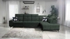 Rohová pohovka s funkcí spaní Buffalo XI zelená pravostranná stylová rohová pohovka se třemi přihrádkami na lůžkoviny velurová tkanina