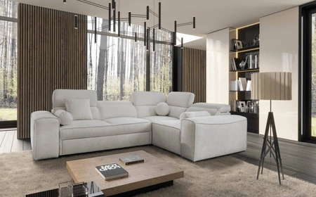 Viano II rohová sedací souprava s funkcí spaní šedý jasan pravá designová rohová sedací souprava, která se hodí do moderních interiérů