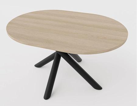 Lyon stůl 100x138 cm dub lindberg / černý stylový jídelní stůl na designových pavoučích nohách výškově nastavitelný