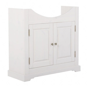 Umyvadlová skříňka Romantic 85 cm bílá elegantní skříňka ze dřeva kovové úchyty ideální pro koupelny v klasickém stylu