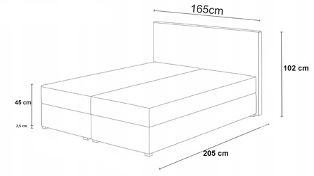 Kontinentální postel Luton 160x200 v tmavě modré barvě v moderním skandinávském stylu s výrazným čelem