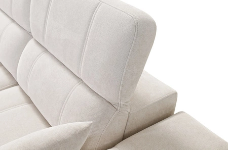 Rohová sedačka s funkcí spaní Penejos III Lux losos levá pohodlná rohová sedačka do obývacího pokoje s výsuvnou podnožkou kontejner na ložní prádlo