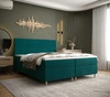 Kontinentální postel Bing 140x200 tyrkysová v moderním skandinávském stylu s výrazným čelem