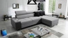 Rohová sedací souprava s funkcí spaní Dafni šedá pravostranný výplet pohodlí a funkčnost pro každodenní relaxaci