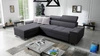 Rohová sedací souprava s funkcí spaní Dafni grafitová levá opletená pohodlí a funkčnost pro každodenní relaxaci