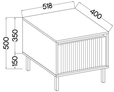 Noční stolek Osaka béžová / černá se zásuvkou ideální ložnicová skříňka na kovových černých nožkách módní barvy