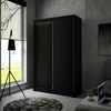 Posuvná šatní skříň Kristo 120 cm černá pohodlná šatní skříň v módním trendu minimalismu, vybavená hliníkovým vedením dveří