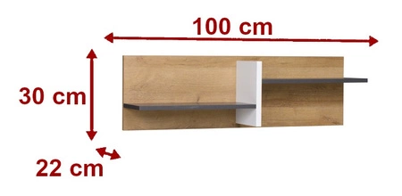 Nábytková sestava Memone zlatý dub / bílá / grafit moderní designová stylová sestava nábytku do pokoje pro mládež ve skandinávském stylu